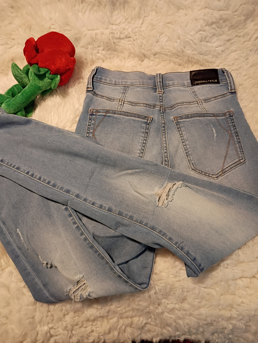 Kendall & Kylie Light Blue Ripped Skinny Jeans